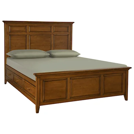 Transitional King Storage Bed with 6-Drawers